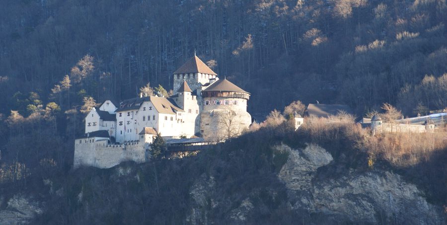 Vaduz Castle above Vaduz in winter