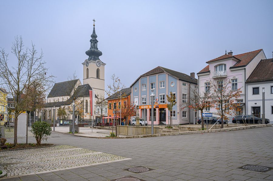 Gepflasterter Marktplatz von Gallneukirchen