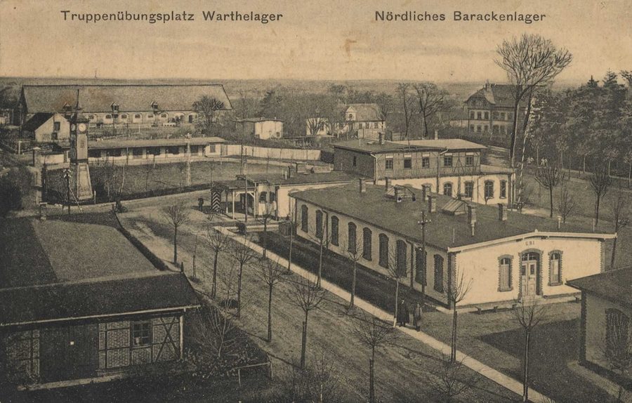 Nördliches Barackenlager im Warthelager bei Posen im Jahr 1915