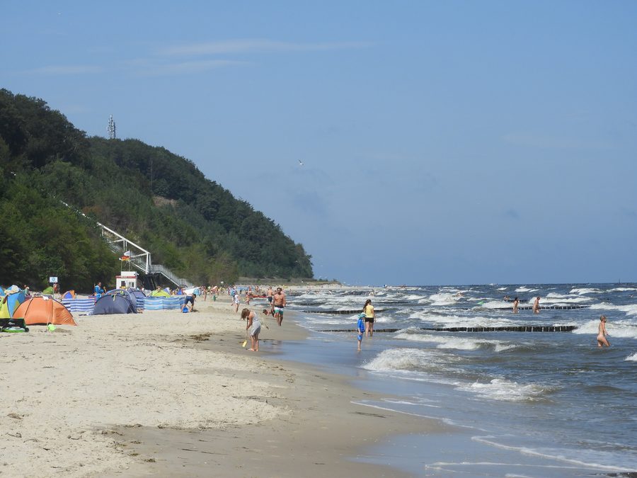 Strand am Kölpinsee bei Loddin mit Blick zum Streckelsberg