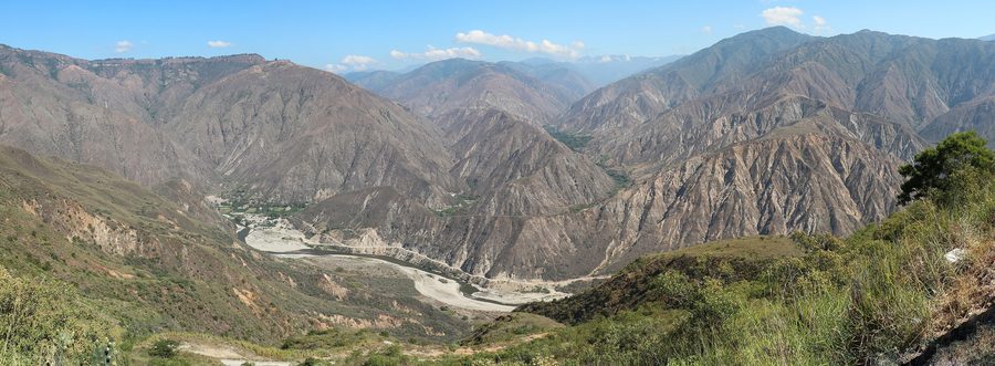Panoramic view of Chicamocha Canyon in Santander, Colombia.