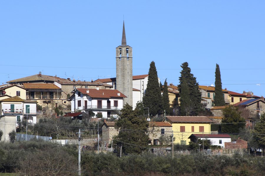 Panorama von San Pancrazio, einem Ortsteil von Bucine in der Toskana