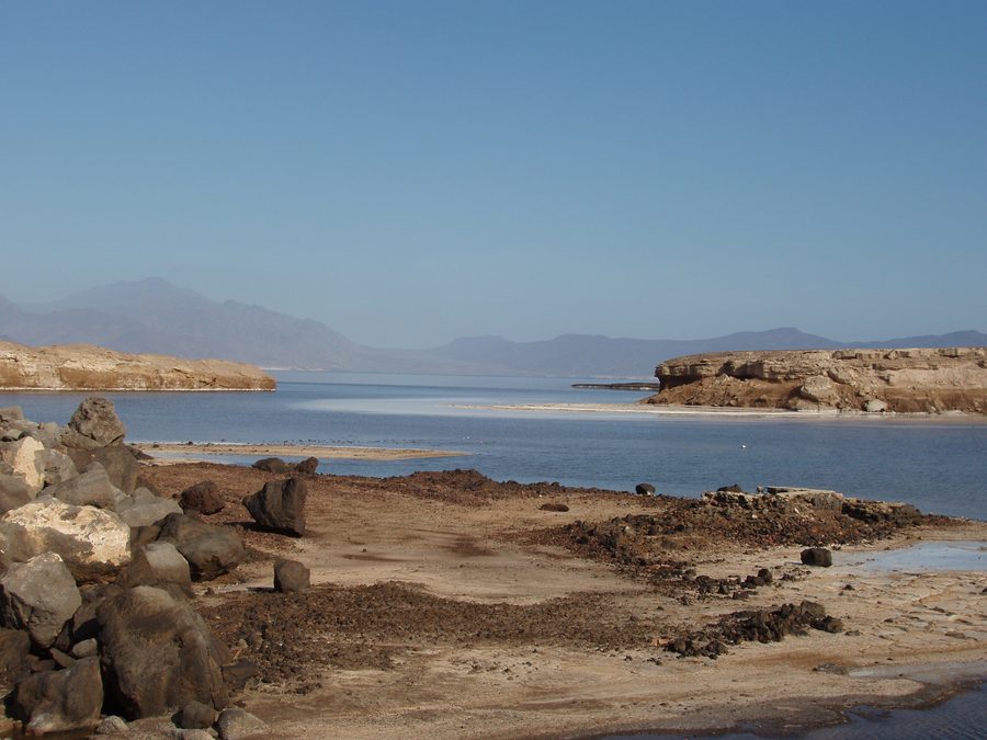 Lake Assal, a salt lake in Djibouti.
