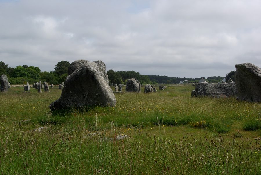 Neolithic menhirs near Carnac in Brittany, France