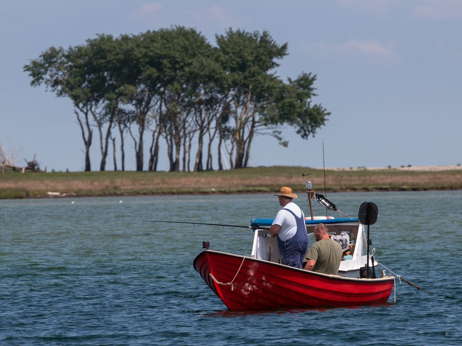 Fischerboot auf der Schlei nahe der Mündung