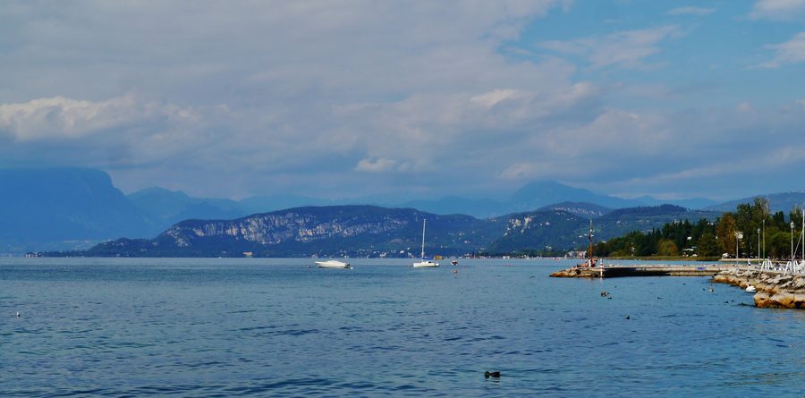 View of Lake Garda from Lazise, Province of Verona, Italy