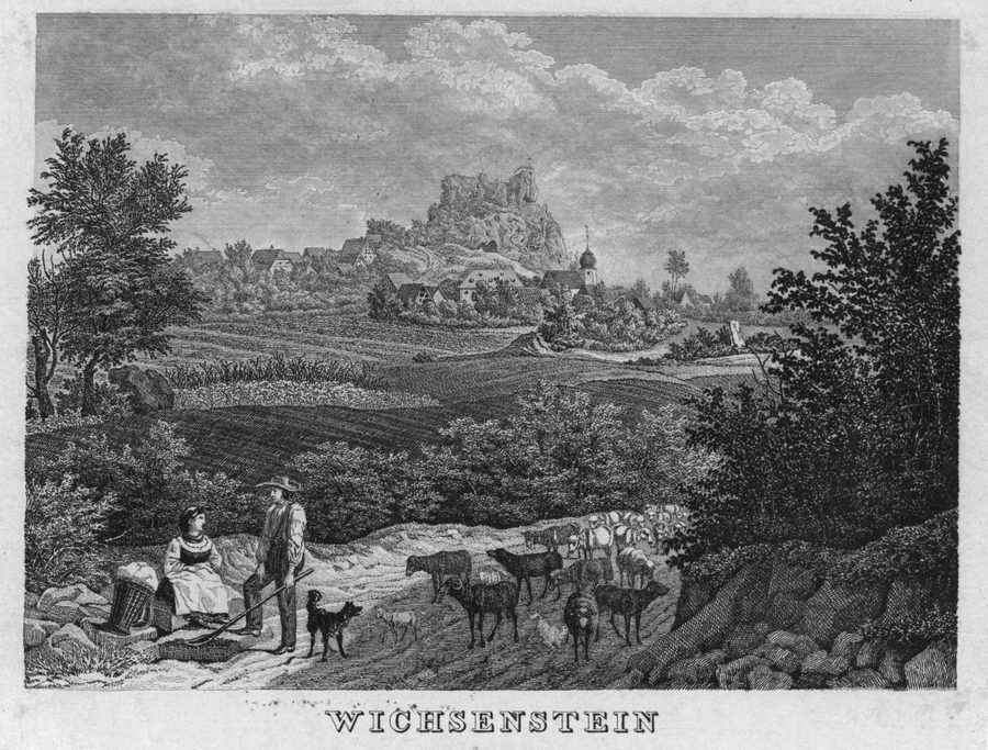 Historische Darstellung von Wichsenstein in der Fränkischen Schweiz aus dem Jahr 1834