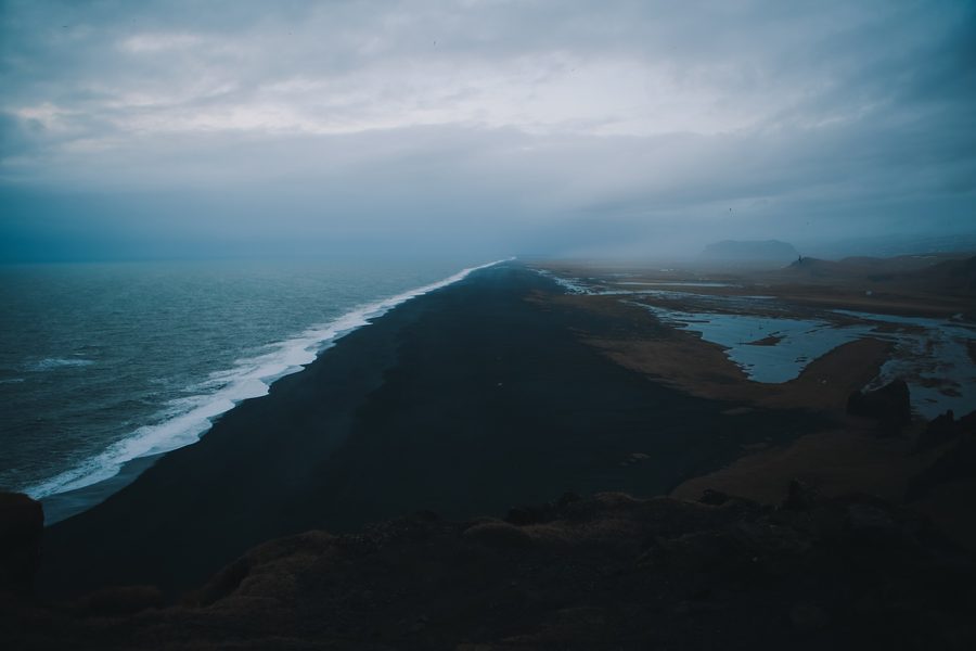 Black-sand coast in Island
