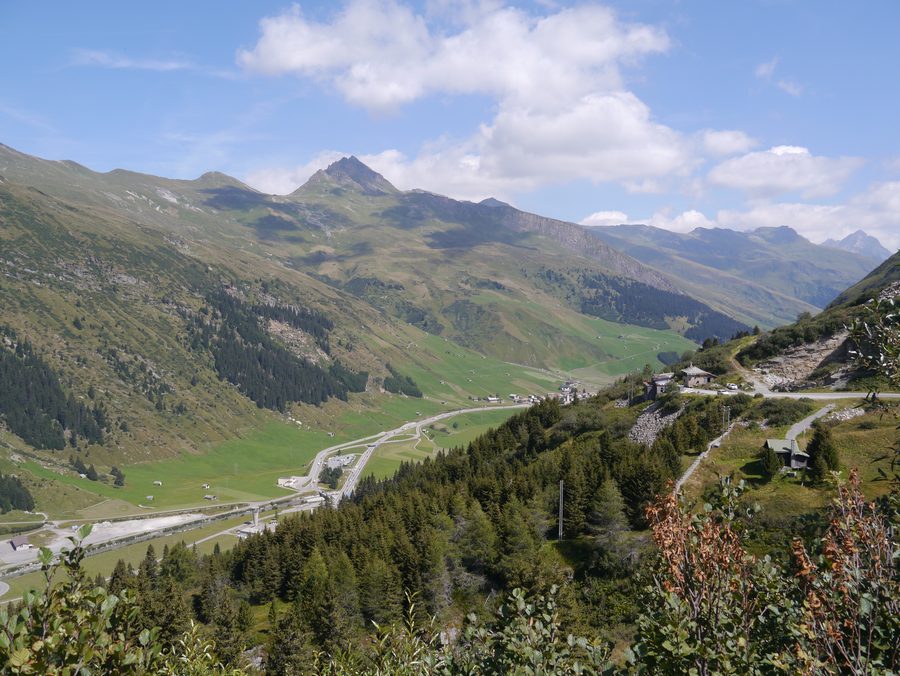 San Bernardino Pass in the alpine landscape of Graubünden.