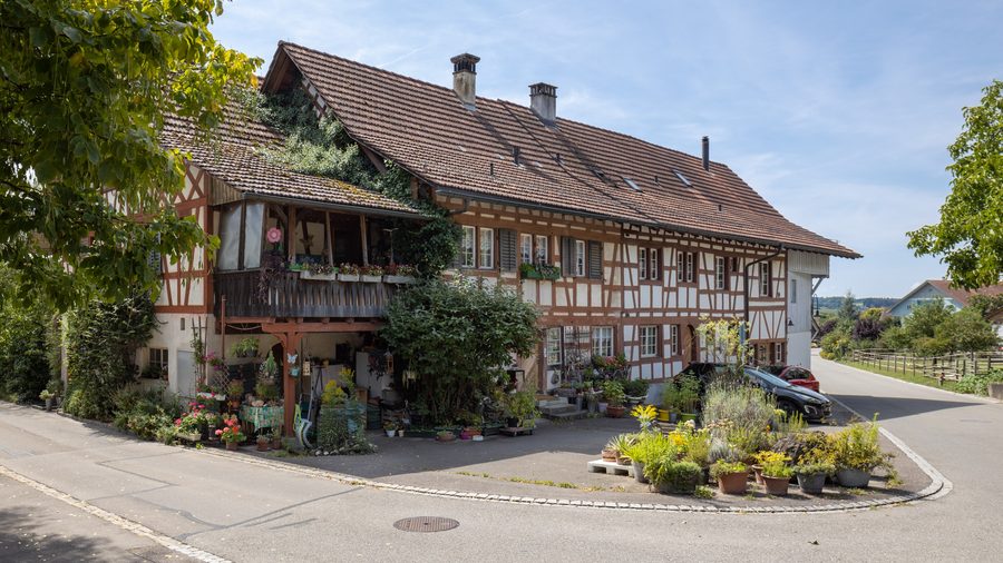 Riegelhäuser am Rietweg in Oberstammheim im Kanton Zürich