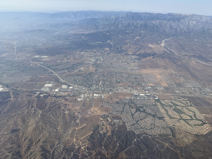 Luftaufnahme von Beaumont und benachbarten Orten im Riverside County, Kalifornien